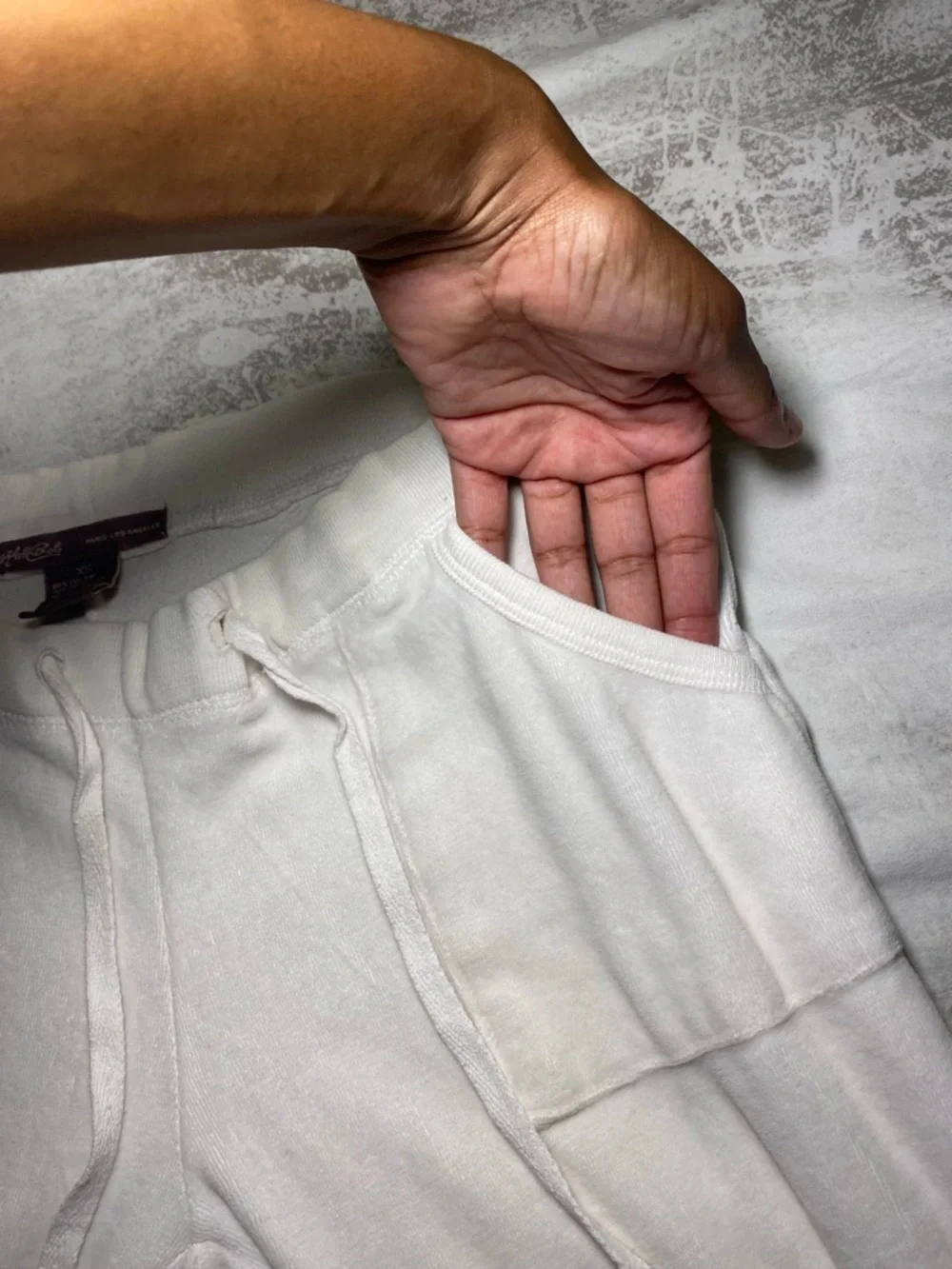Hale Bob White Velour Cargo Flare Pants